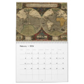 Antiek kaarten van de wereldagenda kalender (Feb 2026)