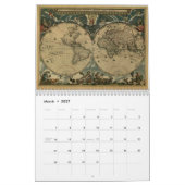 Antiek kaarten van de wereldagenda kalender (Mar 2027)