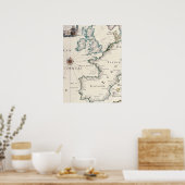 Antiek kaarten van de WorldMap of EuropeMatthaus 1 Poster (Keuken)