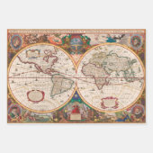 Antiek kaartpapier - zwaar ontledingspapier inpakpapier vel (Voorkant)