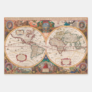 Antiek kaartpapier - zwaar ontledingspapier inpakpapier vel