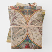 Antiek kaartpapier - zwaar ontledingspapier inpakpapier vel (In situ)