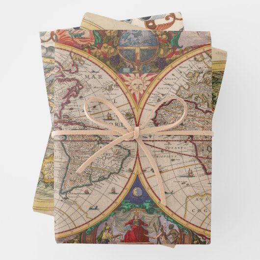 Antiek kaartpapier - zwaar ontledingspapier inpakpapier vel (In situ)