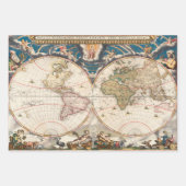 Antiek kaartpapier - zwaar ontledingspapier inpakpapier vel (Voorkant)