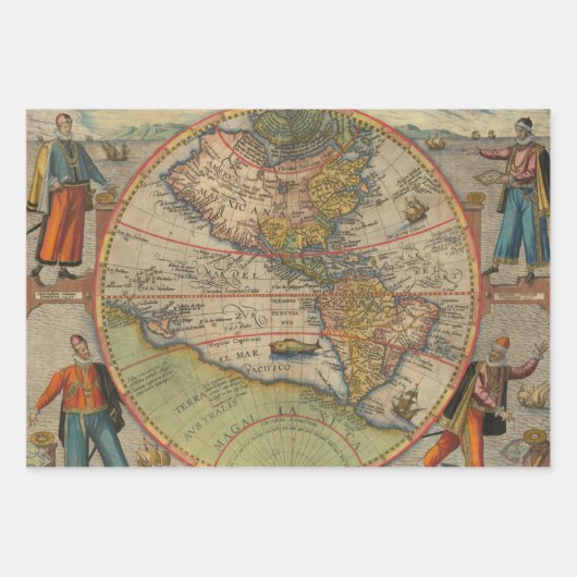 Antiek kaartpapier - zwaar ontledingspapier inpakpapier vel (Voorkant)