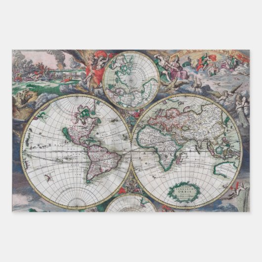 Antiek kaartpapier - zwaar ontledingspapier inpakpapier vel (Voorkant 2)