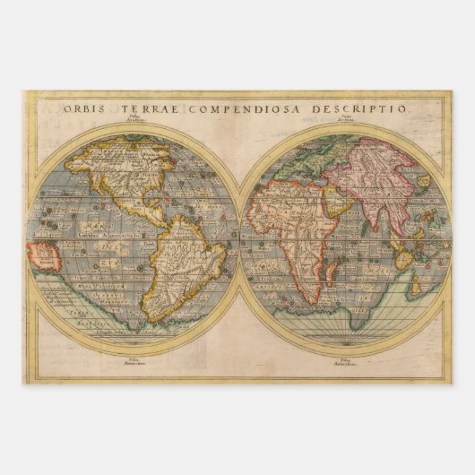 Antiek kaartpapier - zwaar ontledingspapier inpakpapier vel (Voorkant)