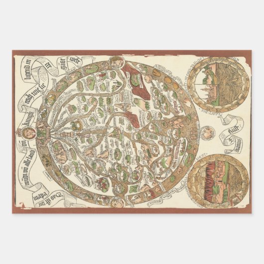 Antiek kaartpapier - zwaar ontledingspapier inpakpapier vel (Voorkant)