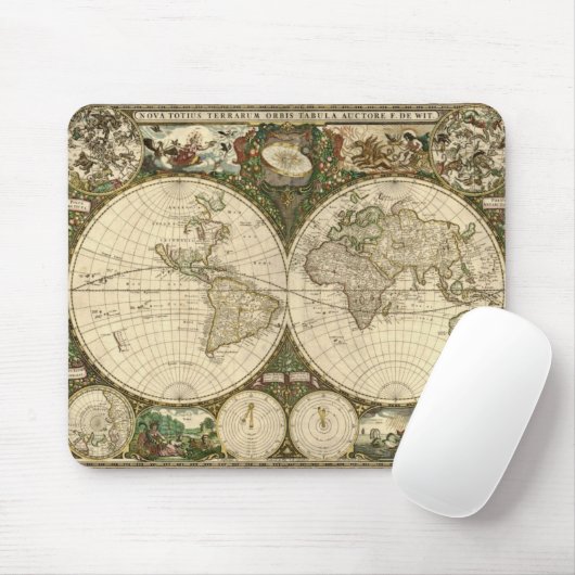 Antiek kaartreeks muismat (Met muis)