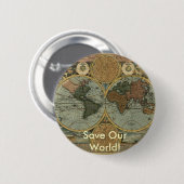 Antiek kaartreeks ronde button 5,7 cm (Voorkant /achterkant)