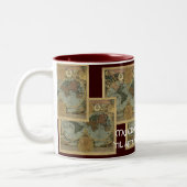 Antiek kaartreeks tweekleurige koffiemok (Links)