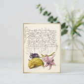  antiek kalligrafie botanische illustratie feestdagenkaart (Staand voorkant)