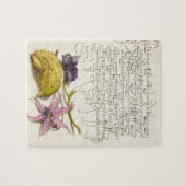  antiek kalligrafie botanische illustratie legpuzzel (Horizontaal)