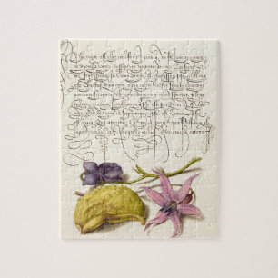 antiek kalligrafie botanische illustratie legpuzzel