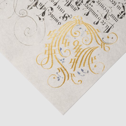 Antiek kalligrafie en tekening tissuepapier (Detail)