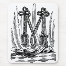 Antiek kalligrafie Masonic Symbols Letter M