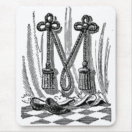 Antiek kalligrafie Masonic Symbols Letter M Muismat