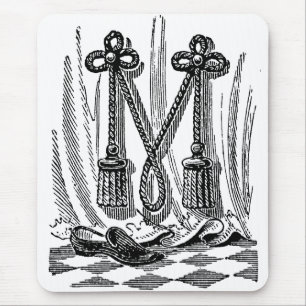 Antiek kalligrafie Masonic Symbols Letter M Muismat