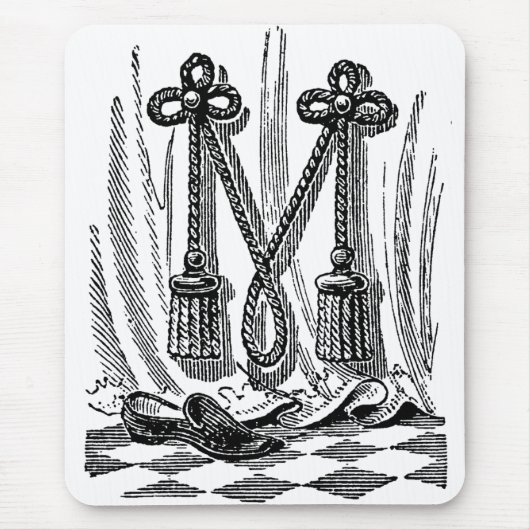 Antiek kalligrafie Masonic Symbols Letter M Muismat (Voorkant)
