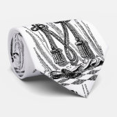 Antiek kalligrafie Masonic Symbols Letter M Stropdas (Opgerold)