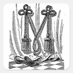 Antiek kalligrafie Masonic Symbols Letter M Vierkante Sticker