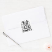 Antiek kalligrafie Masonic Symbols Letter M Vierkante Sticker (Envelop)
