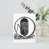 Antiek kalligrafie Masonic Symbols Letter O Briefkaart (Staand voorkant)