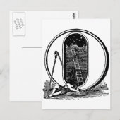 Antiek kalligrafie Masonic Symbols Letter O Briefkaart (Voorkant / Achterkant)