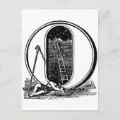 Antiek kalligrafie Masonic Symbols Letter O Briefkaart (Voorkant)
