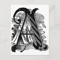 Antiek kalligrafie met Masonic Letter A