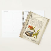 Antiek kalligrafietekst botanische illustratie planner (Display)