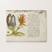 Antiek kalligrafische tekst botanische illustratie legpuzzel (Horizontaal)