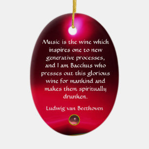 ANTIEK KAMEO, LADY EN DRUIVEN, WIJN EN MUZIEKQUOTE KERAMISCH ORNAMENT