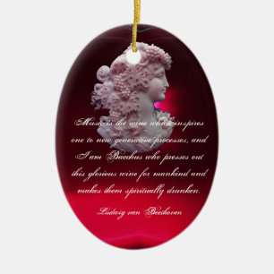 ANTIEK KAMER, GELADEN MET DRUIVEN, WIJN EN MUZIEK KERAMISCH ORNAMENT