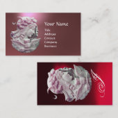 ANTIEK KAMMEO, MEERDAME NACHT MET OWL MONOGRAM VISITEKAARTJE (Voorkant / Achterkant)