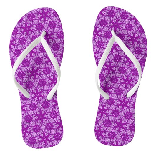 Antiek kant - amethyst paars teenslippers (Voetbed)