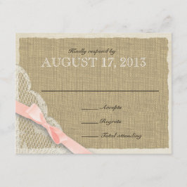 Antiek Kant Blush Bow Country Response Kaart