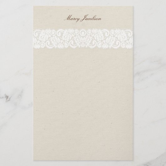 Antiek Kant & Canvas Persoonlijk briefpapier (Voorkant)