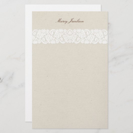 Antiek Kant & Canvas Persoonlijk briefpapier (Voorkant / Achterkant)