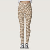 Antiek kant - crème en chocoladebruin leggings (Voorkant)