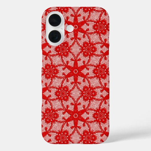 Antiek kant - diep rood en wit Case-Mate iPhone case (Achterkant)