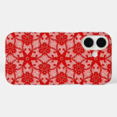 Antiek kant - diep rood en wit Case-Mate iPhone case (Achterkant (horizontaal))