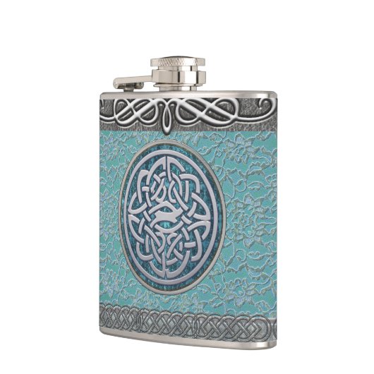 Antiek kant en zilverdecor Keltische Knot Flask Heupfles (Links)