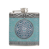 Antiek kant en zilverdecor Keltische Knot Flask Heupfles (Voorkant)
