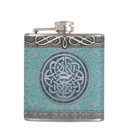 Antiek kant en zilverdecor Keltische Knot Flask Heupfles