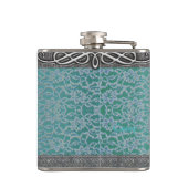 Antiek kant en zilverdecor Keltische Knot Flask Heupfles (Achterkant)