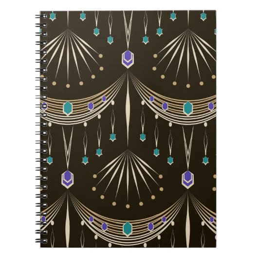 Antiek kant, geometrisch naadloos patroon. notitieboek (Voorkant)