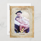 Antiek  Kant Lijst Save the Date Briefkaart (Voorkant / Achterkant)