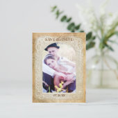 Antiek  Kant Lijst Save the Date Briefkaart (Staand voorkant)