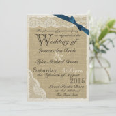 Antiek Kant Marine Bow Country Bruiloft Kaart (Staand voorkant)